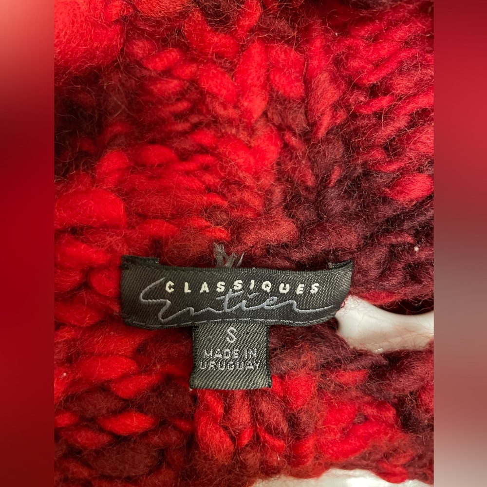 Classiques Entier 100% Wool Knitted Vest Size Small Thick Beautiful ❤️🖤NWOT - Picture 3 of 5